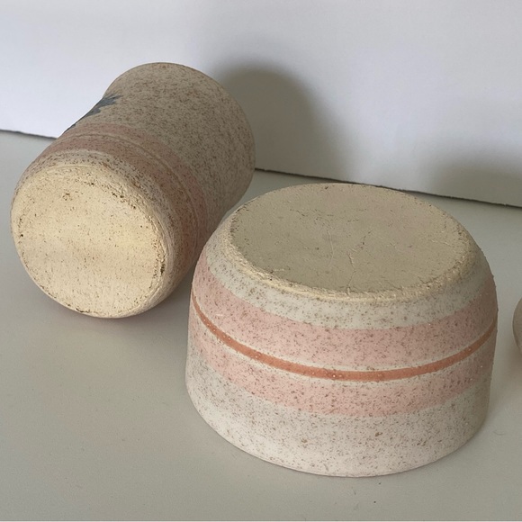 Aztec Creamer Sugar Pottery Sand Art Native American Pastel Blue Rust Orange EUC - Picture 16 of 16